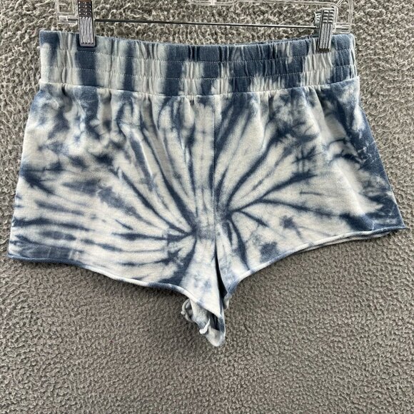 Grayson Threads Womens Sleep Shorts Large‎ Blue Tie Dye High Rise Elastic Waist - Picture 2 of 10